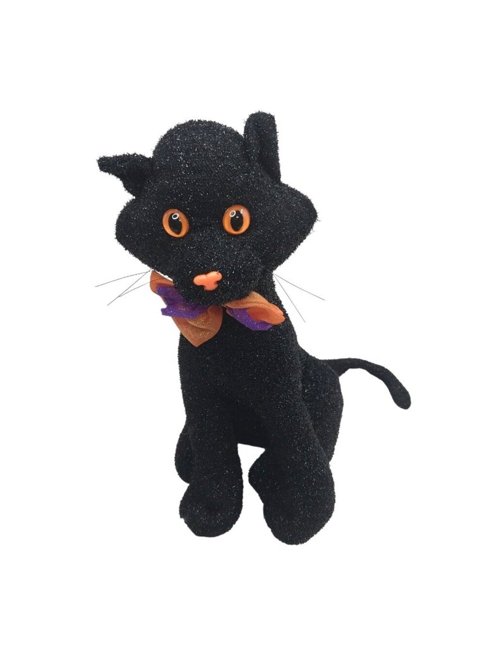 Sparkling Black Cat Halloween Plush Toy Bow Tie Hug & Luv Stuffed Animal 13"